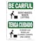 Signmission OSHA CAREFUL, Bend Knees When Lifting Bilingual, 10in X 7in Rigid Plastic, 7" W, 10" L, Landscape OS-BC-P-710-L-10009 - alternate 1